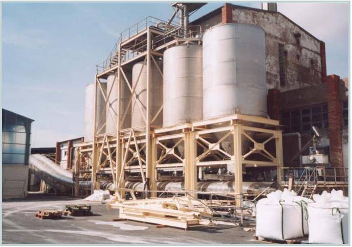 Instalación en fábrica de empaquetado de sal seca